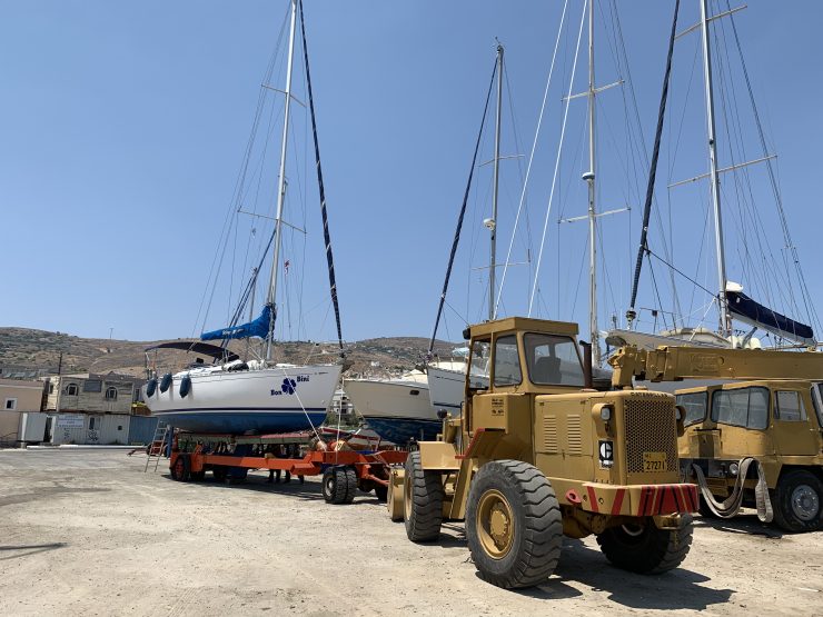 Boat on trailer