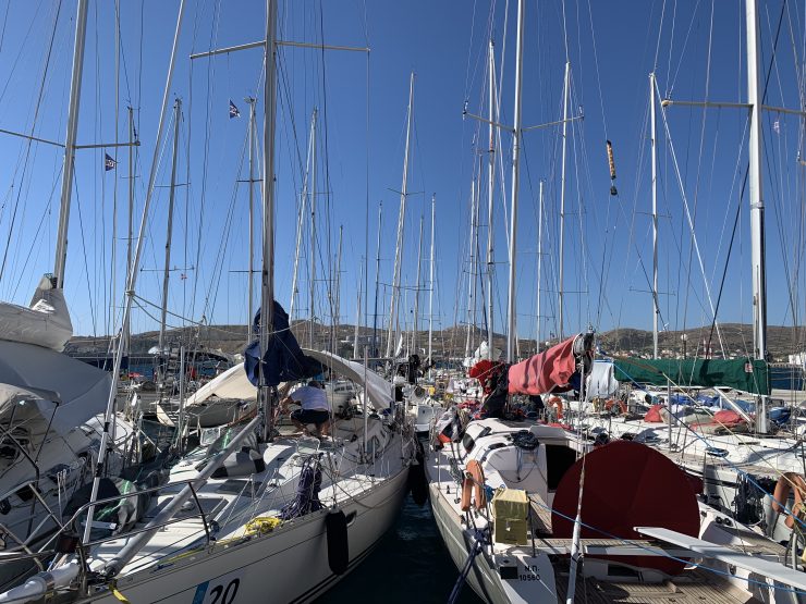 Sail boats in marina