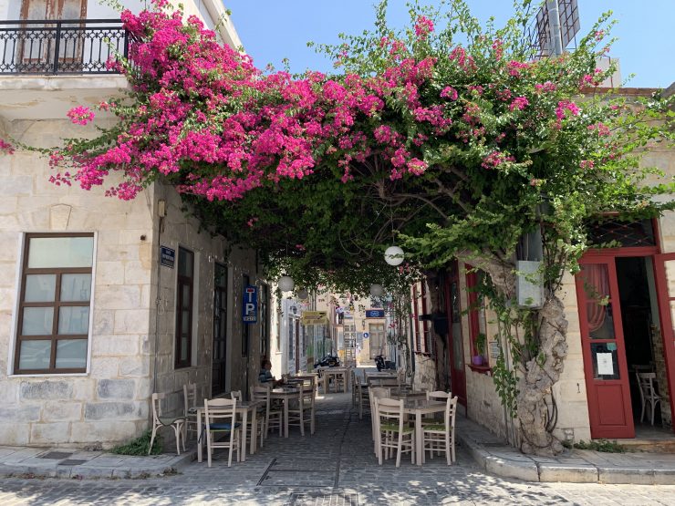 Flowers over restaurant Ermoupoli Syros